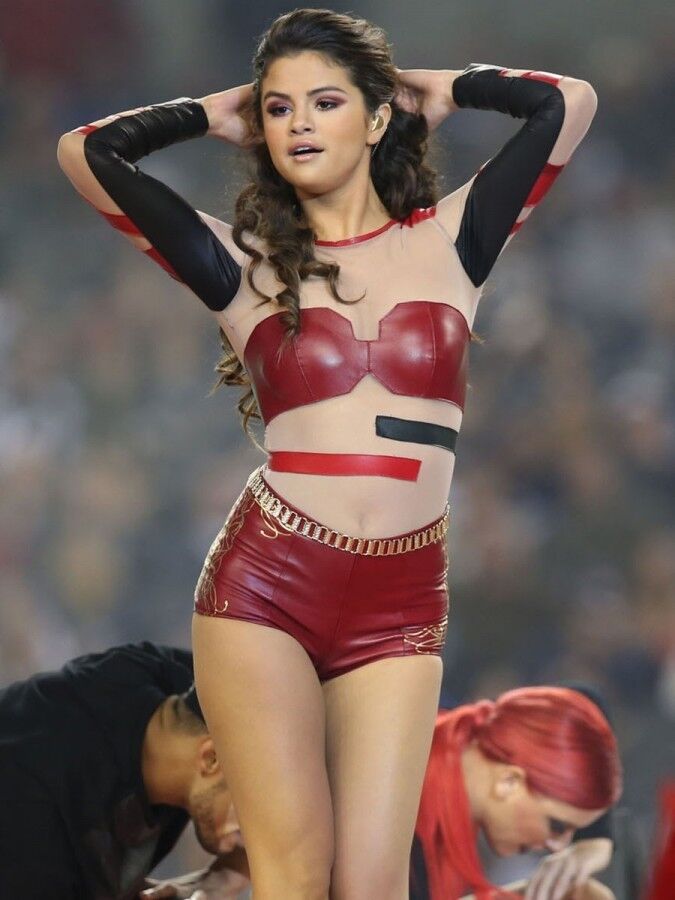 Selena Gomez - Sexy Red Leather Outfit