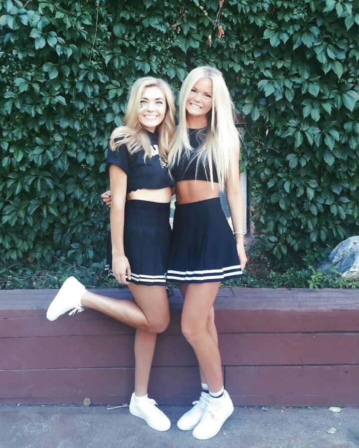 Sweet tight blonde Cheerleader teen KK again w girls