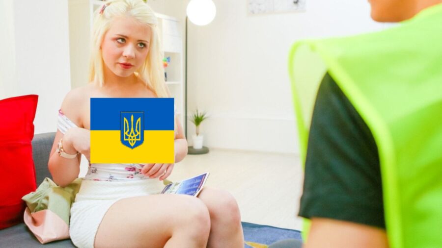 ukrainian pornstars censored with ukrainian flag