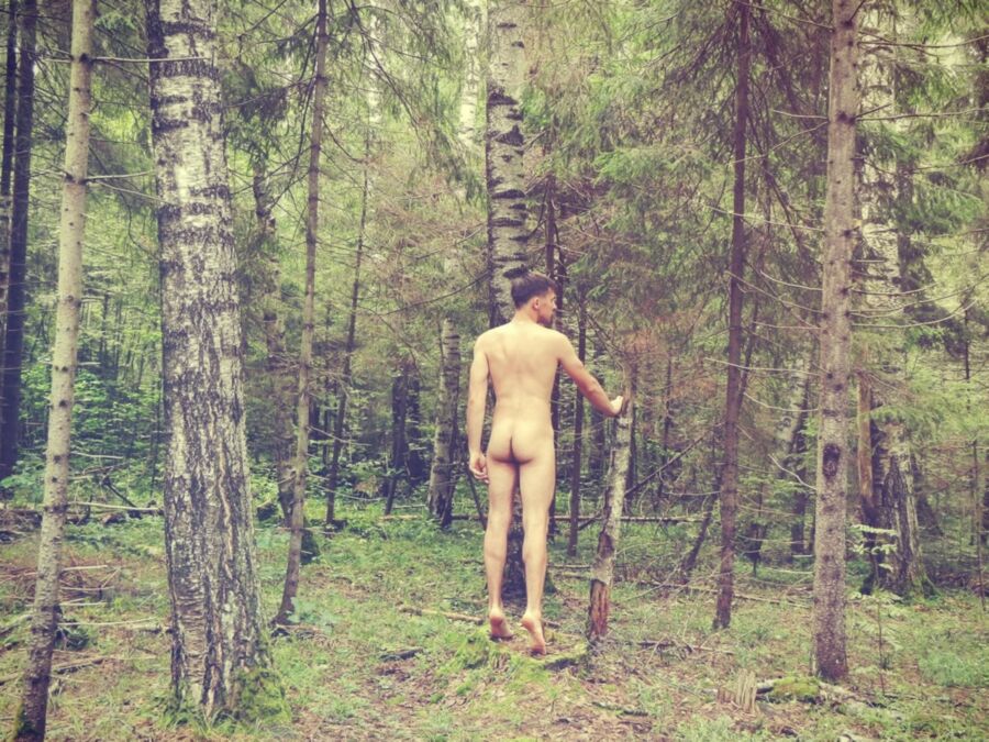 Nude guy in nature