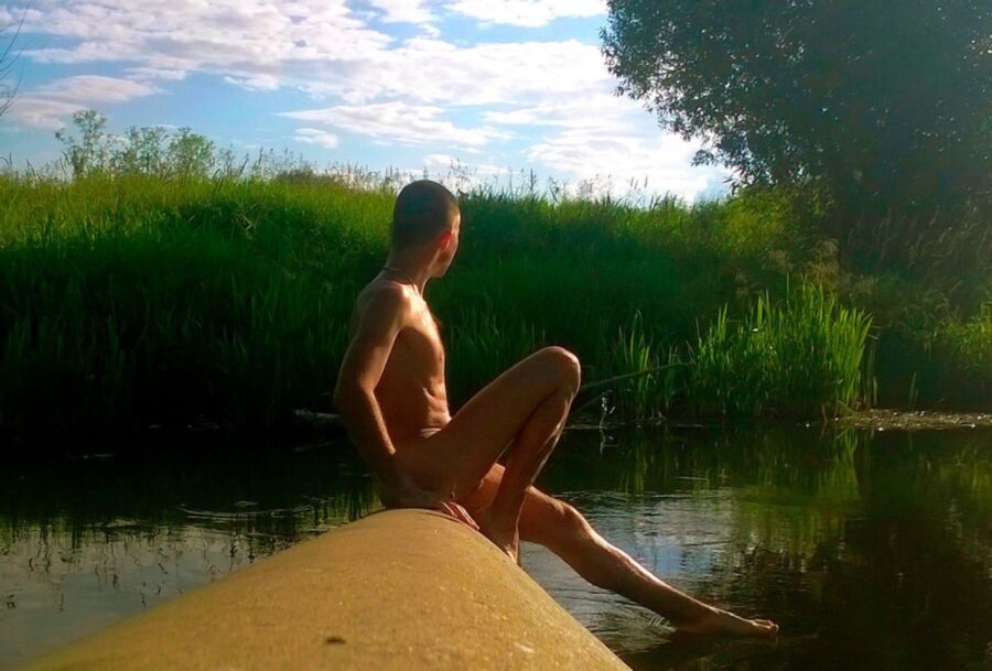 Nude guy in nature