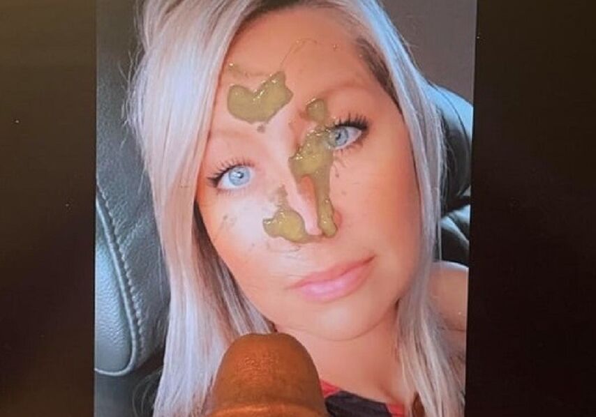 Cum on her slut face- facial target bitch