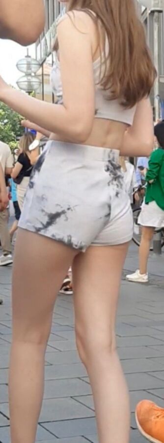 Street Girl in shorts