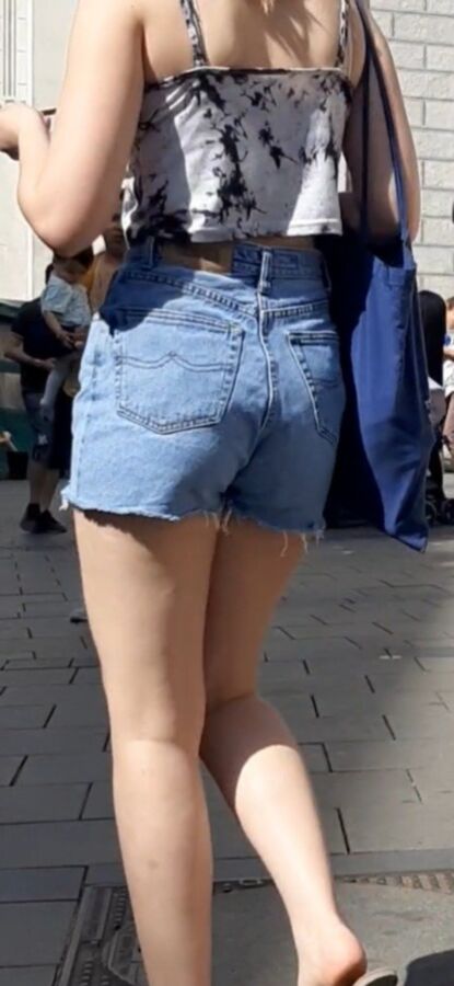 Street Girl in shorts