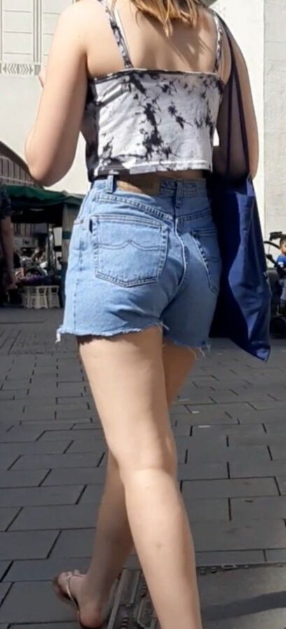 Street Girl in shorts