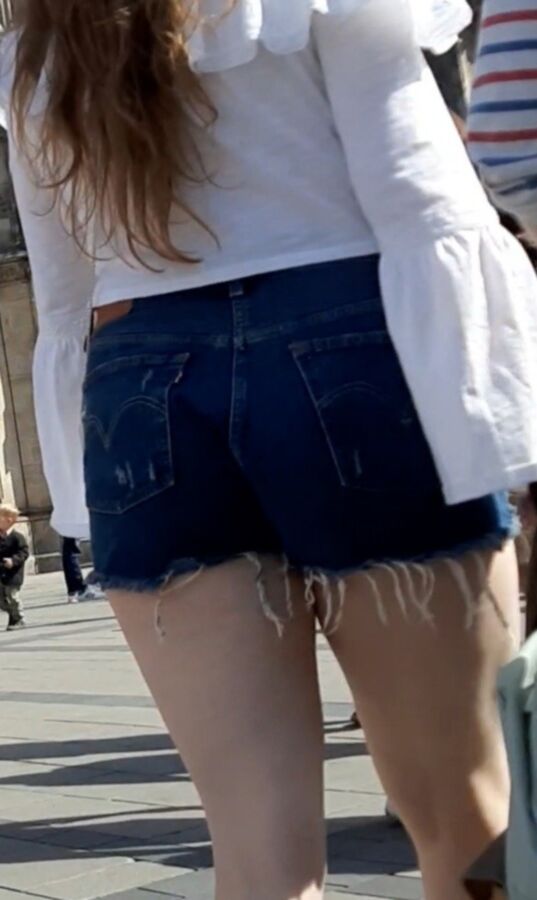 Street Girl in shorts