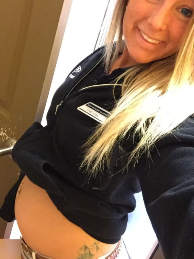 Blonde preggo teen selfies