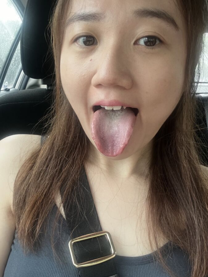 Asian girlfriend tongue