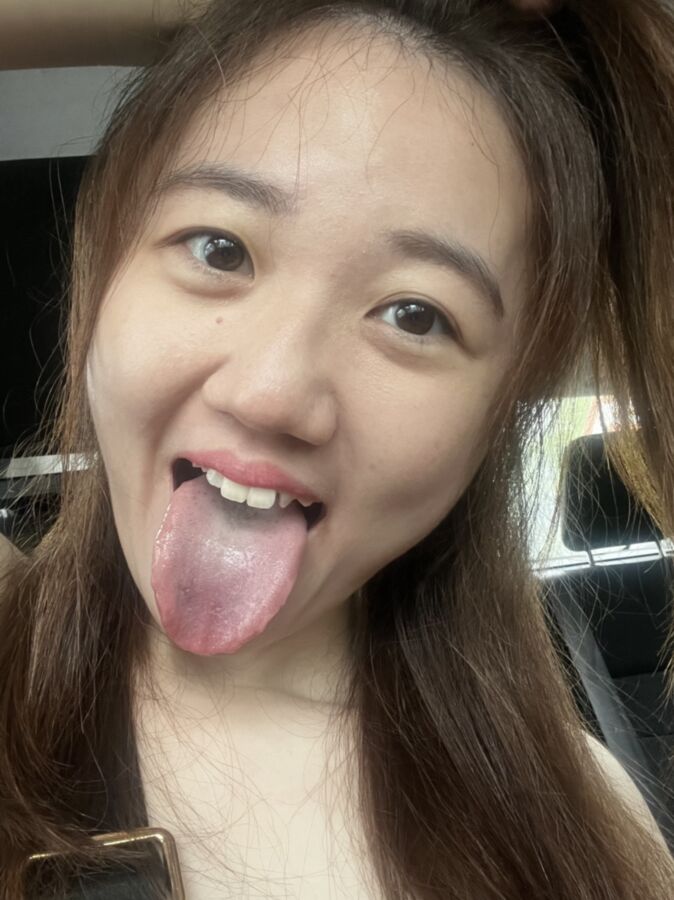 Asian girlfriend tongue