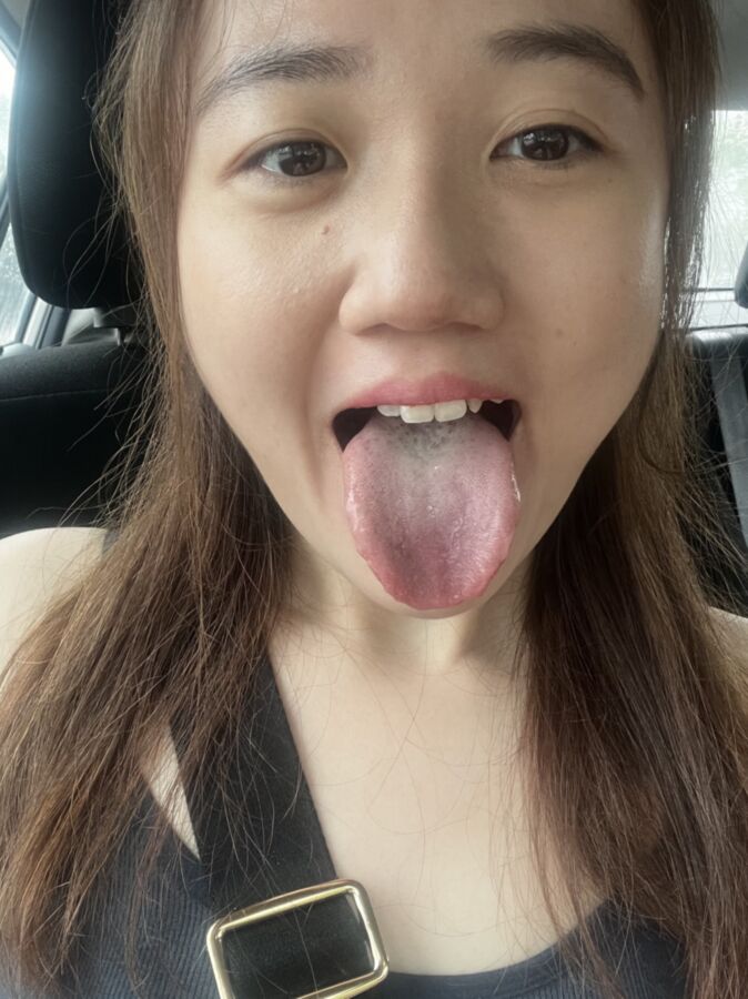 Asian girlfriend tongue