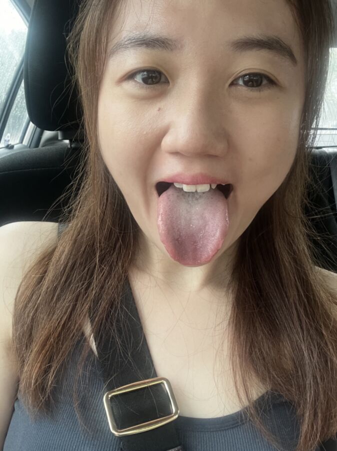 Asian girlfriend tongue