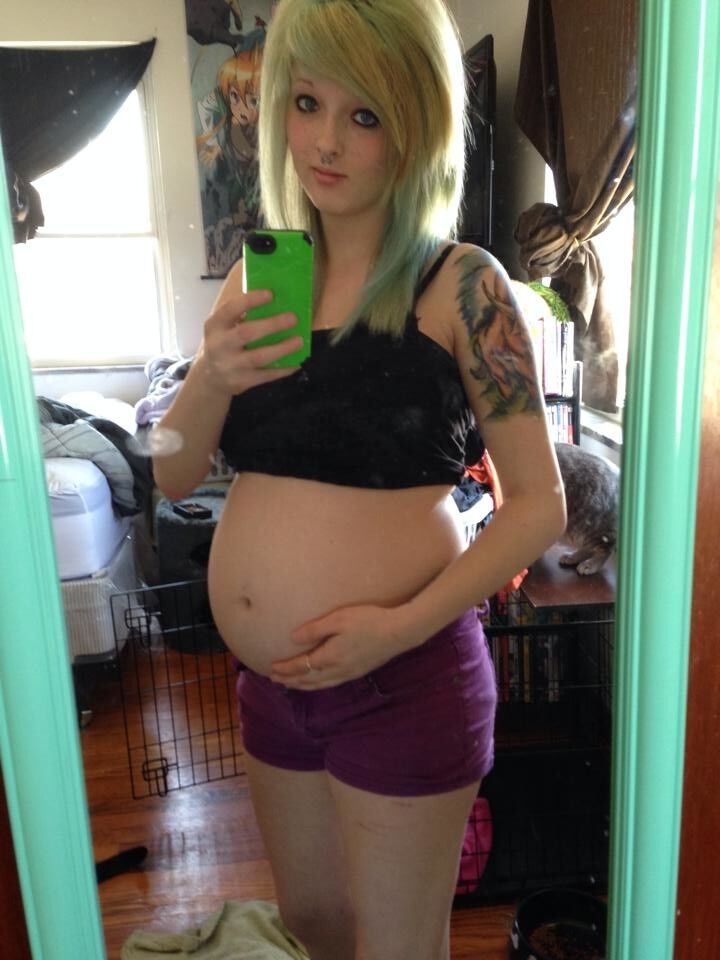 Selfies de garotas punk preggo