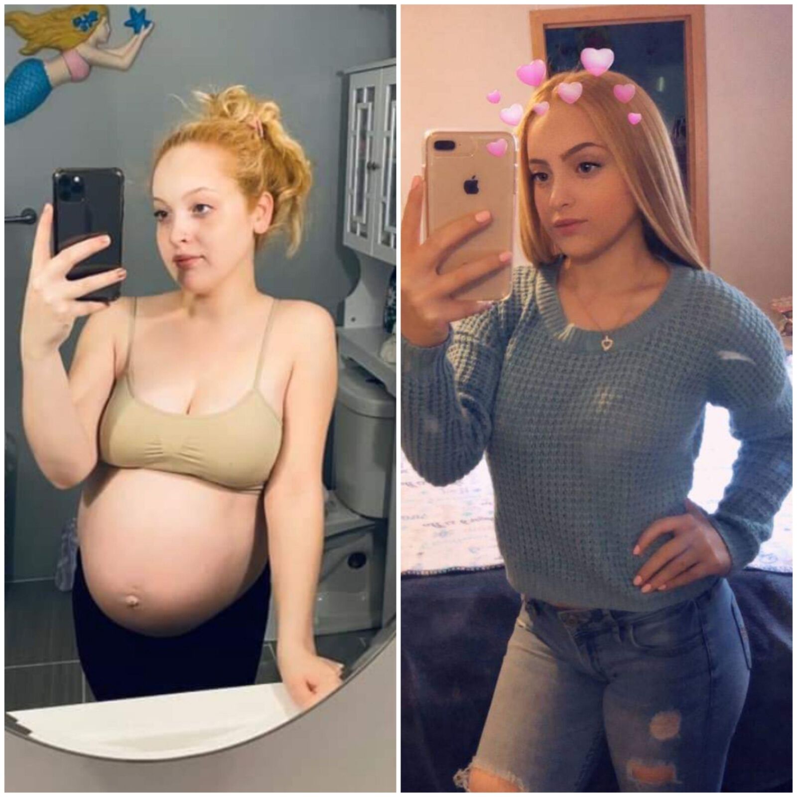 Pregnant teens - before and after 5