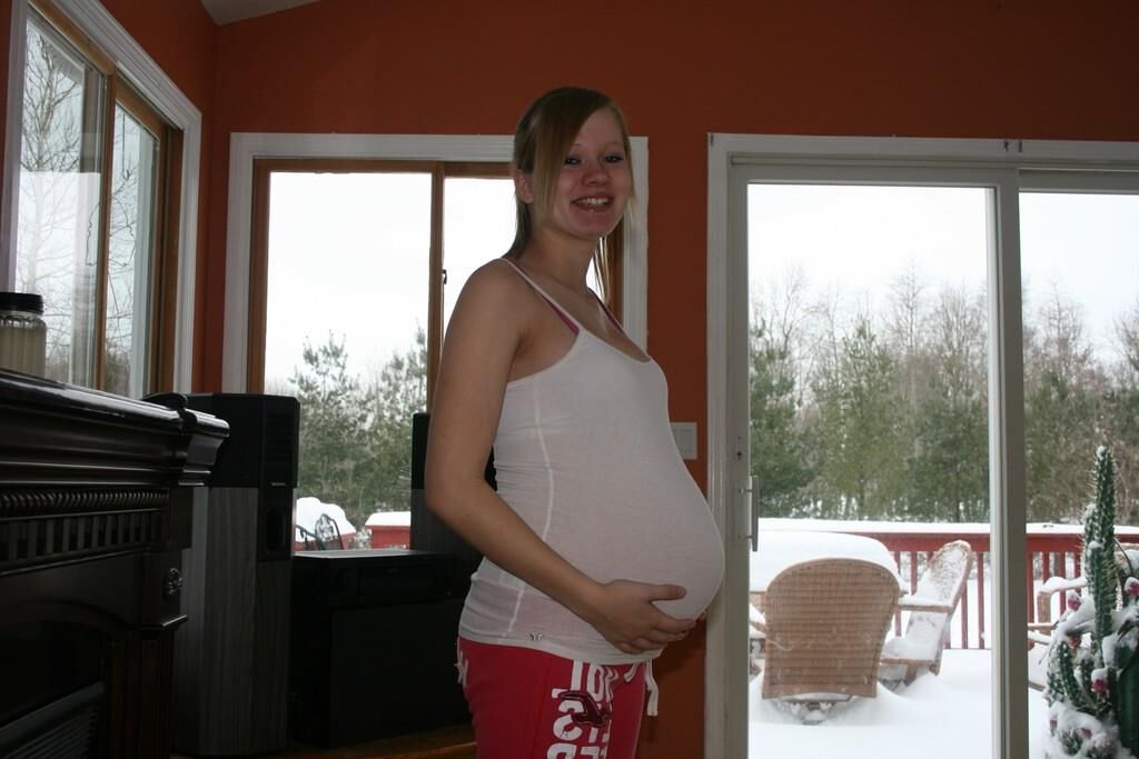 Preggo Teen with Blonde Hair