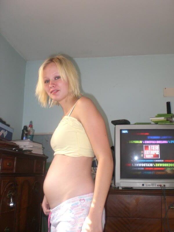 Preggo Teen with Blonde Hair