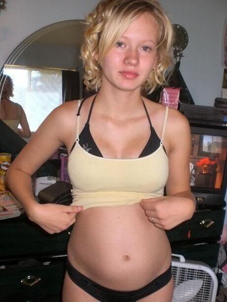 Preggo Teen with Blonde Hair