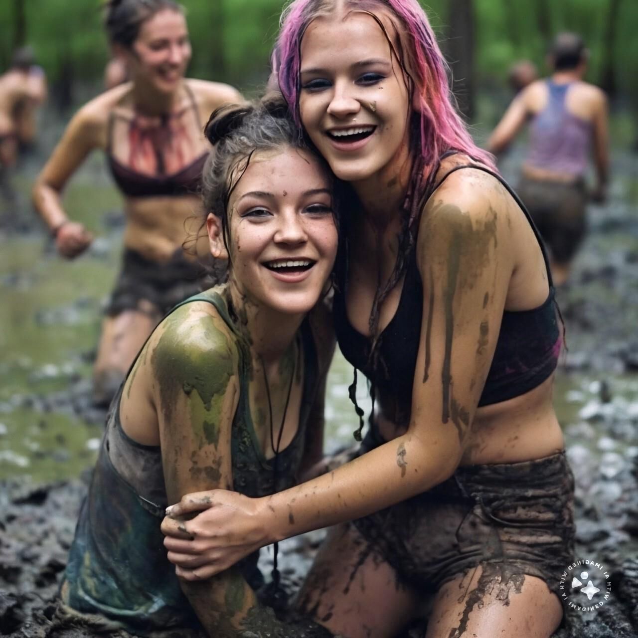 Heureux amis perdus dans le marais