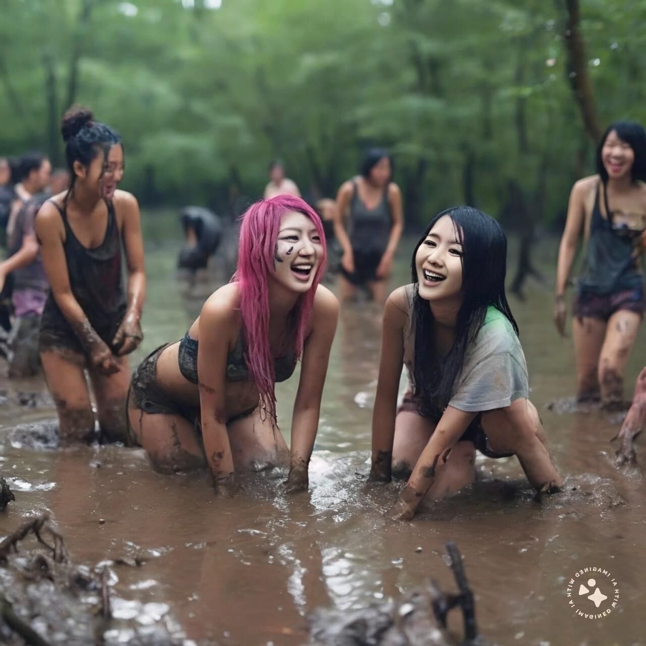 Heureux amis perdus dans le marais