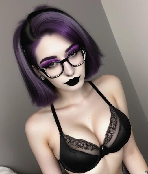 Nerd de pelo morado