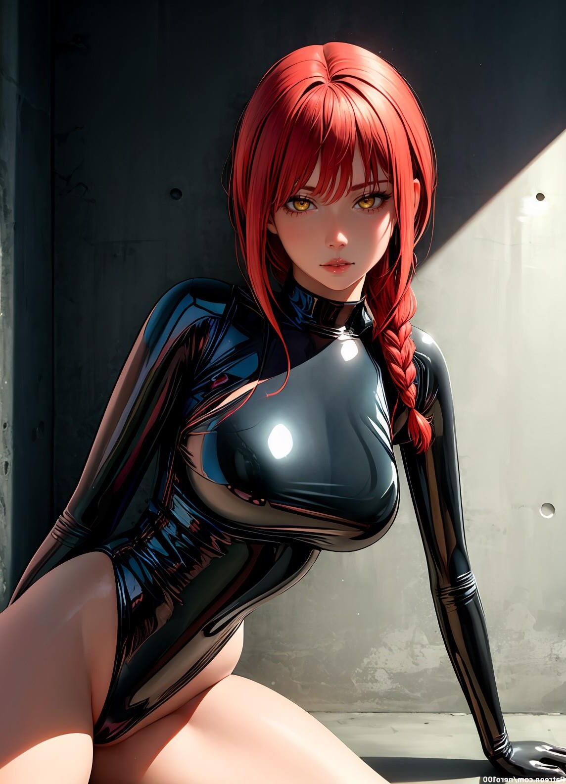 Hentai Makima Cuir brillant Latex Adolescent