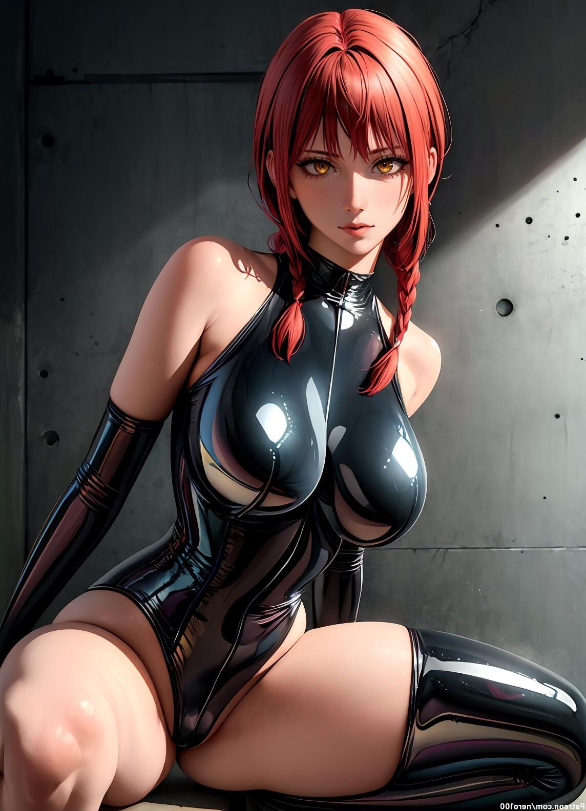 Hentai Makima Cuir brillant Latex Adolescent