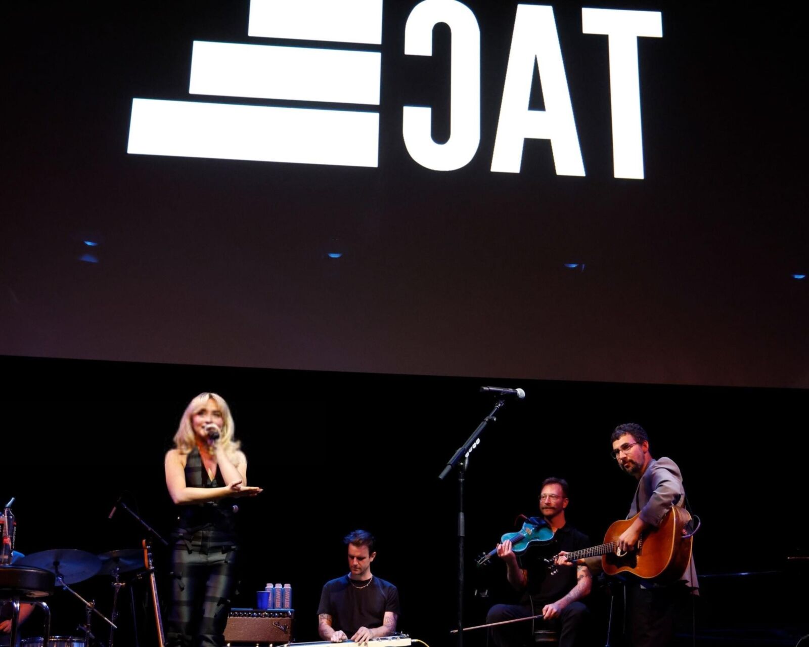 Sabrina Carpenter performs with Bleachers 