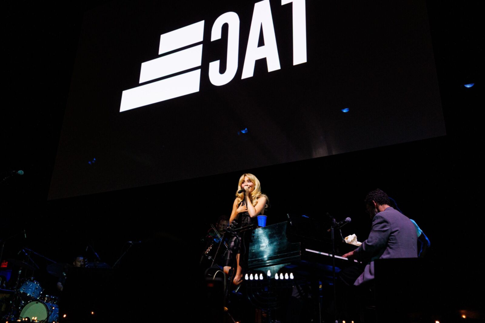 Sabrina Carpenter performs with Bleachers 