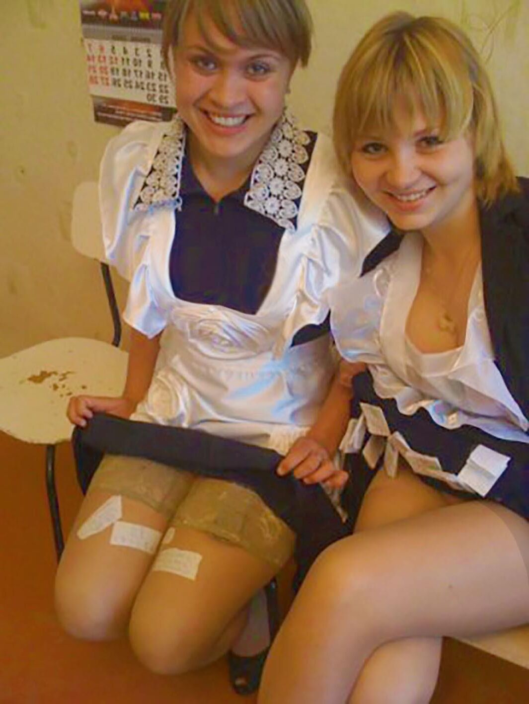 Russian schoolgirls in their frilly uniforms