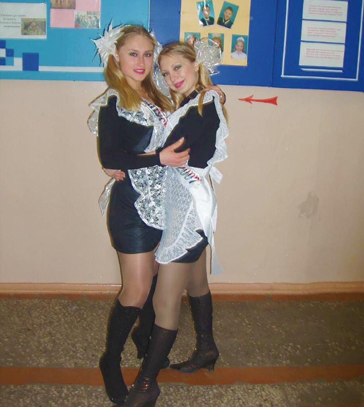 Russian schoolgirls in their frilly uniforms