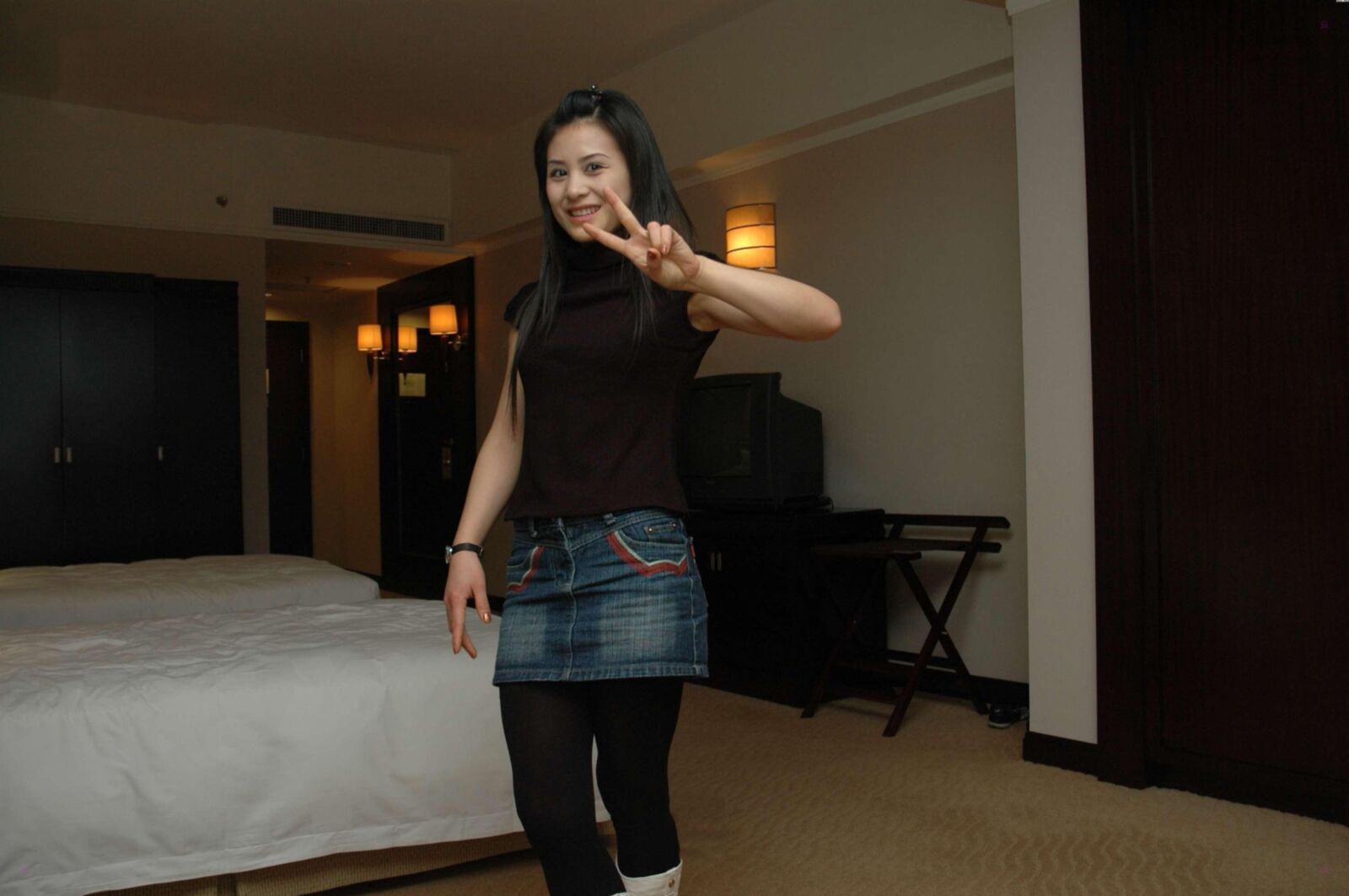 Chinese girlfriend at the hotel