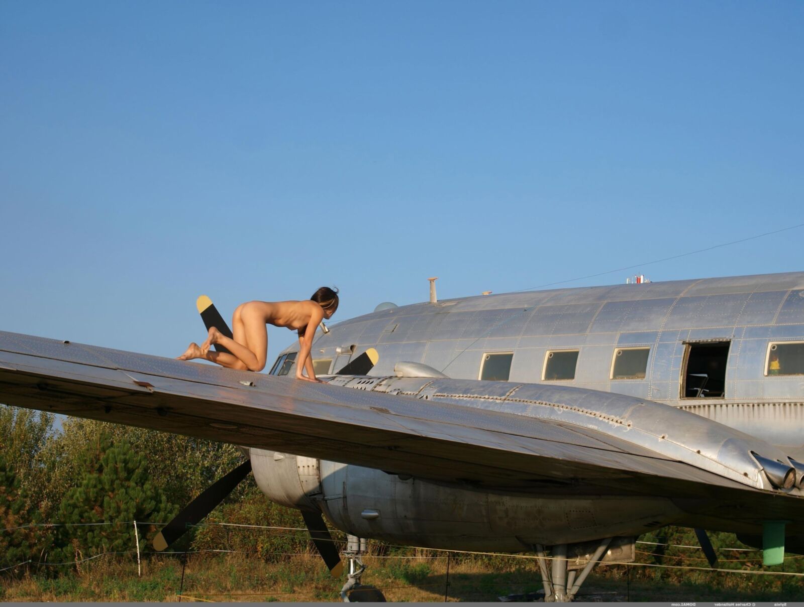 Sylvia en avión