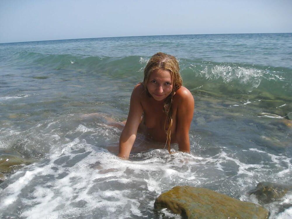 Beautiful young blonde nudist