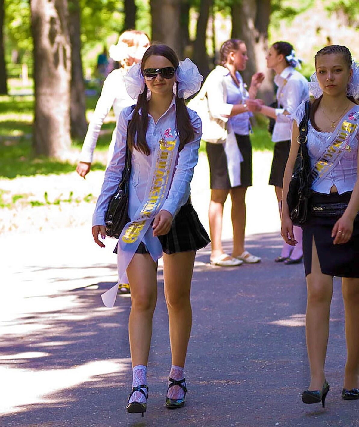 Summer Schoolgirl Party at the City Fountain