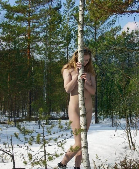 Nature AMATEUR NUDISTS Snow bunny