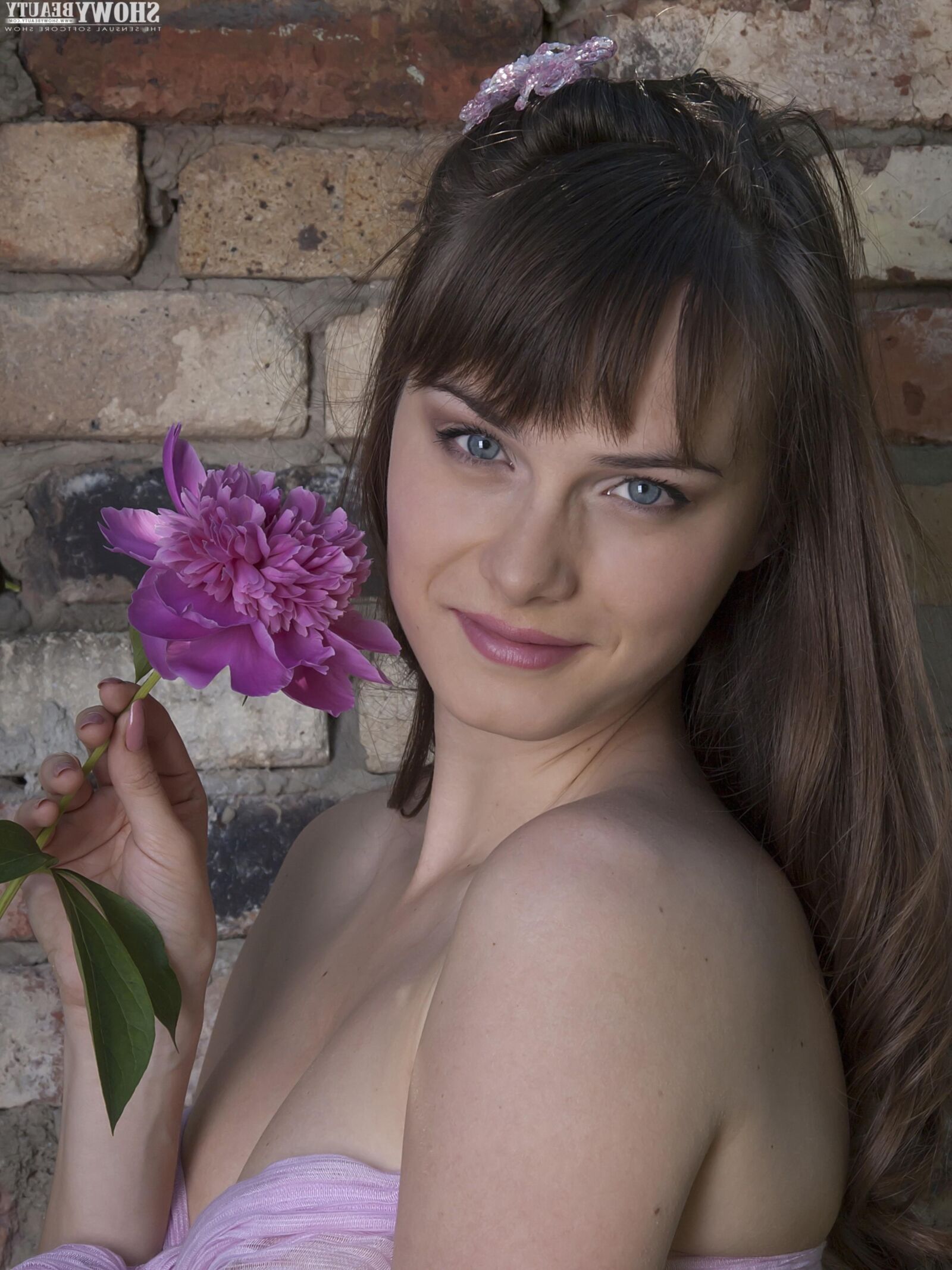 Beautiful girl in backyard