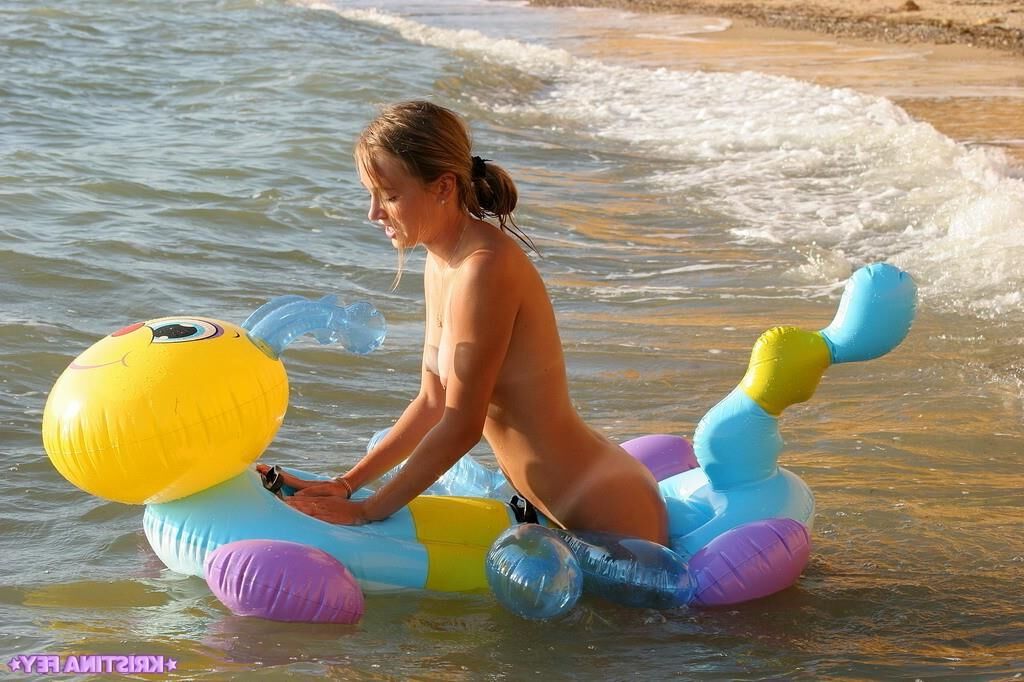 Kristina Fey nude lifesaver showing off her cute butt in water