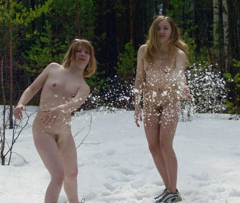 Nature AMATEUR NUDISTS Snow antics