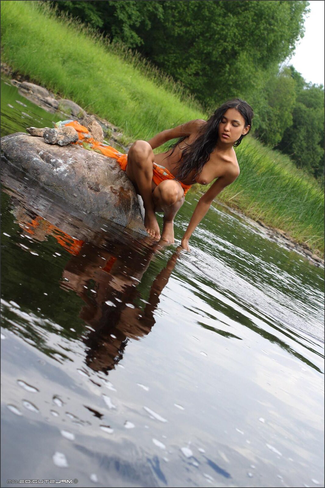 Kamilla / Lydia / Donita russian teen bathing in the pond