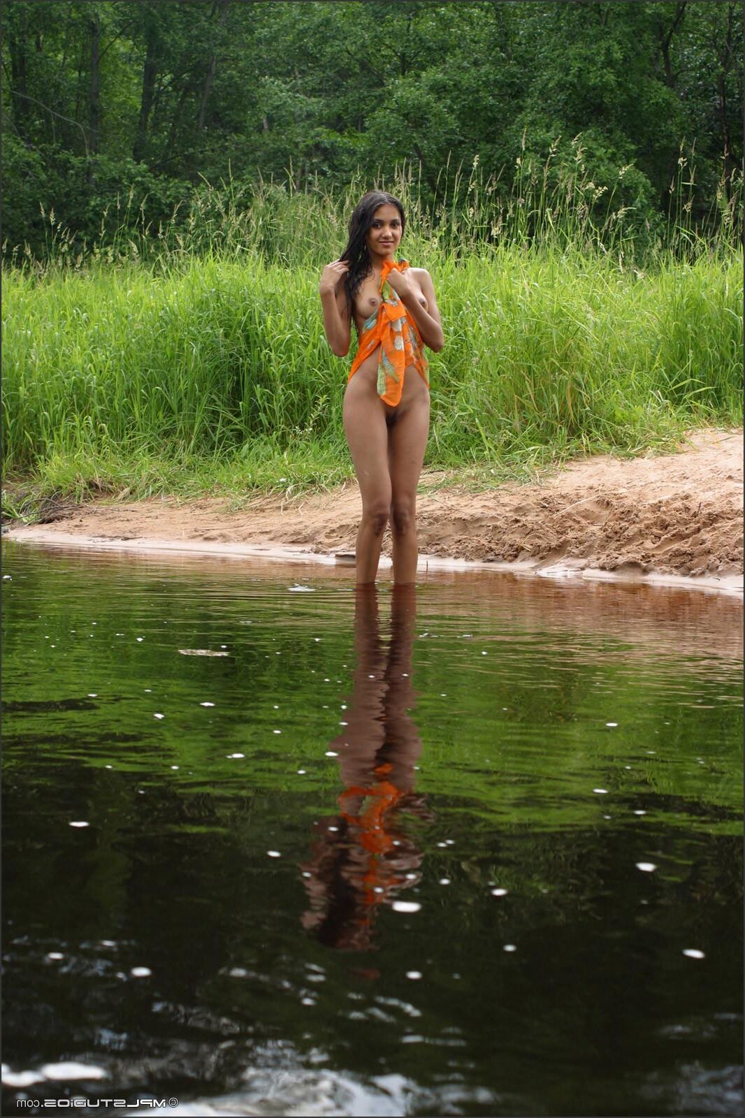 Kamilla / Lydia / Donita russian teen bathing in the pond