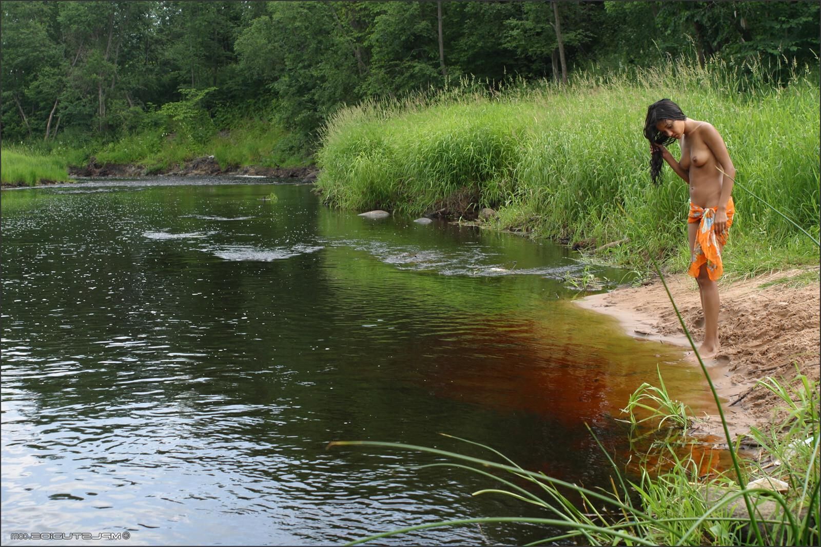 Kamilla / Lydia / Donita russian teen bathing in the pond