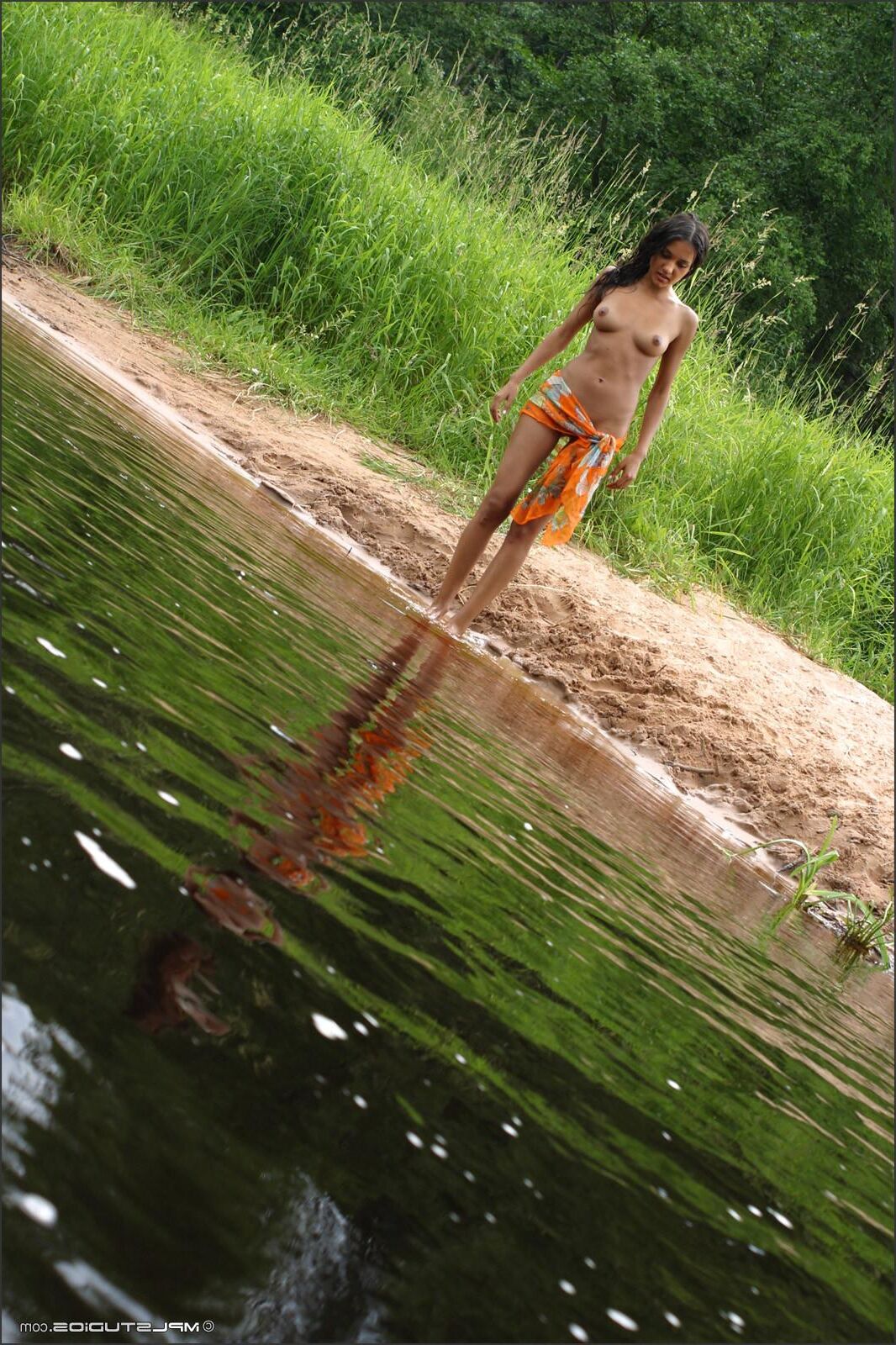 Kamilla / Lydia / Donita russian teen bathing in the pond