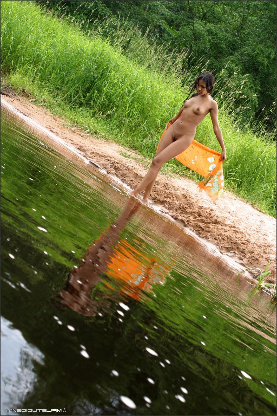 Kamilla / Lydia / Donita russian teen bathing in the pond