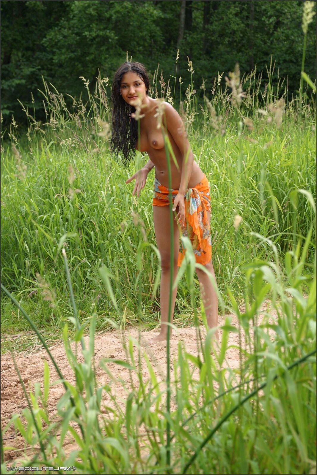 Kamilla / Lydia / Donita russian teen bathing in the pond