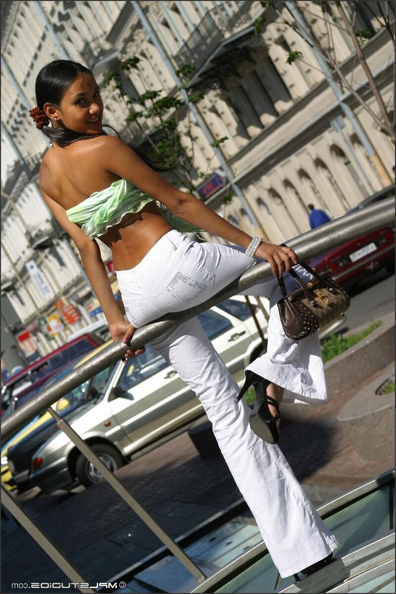 Kamilla / Lydia / Donita russian teen in crop top in public