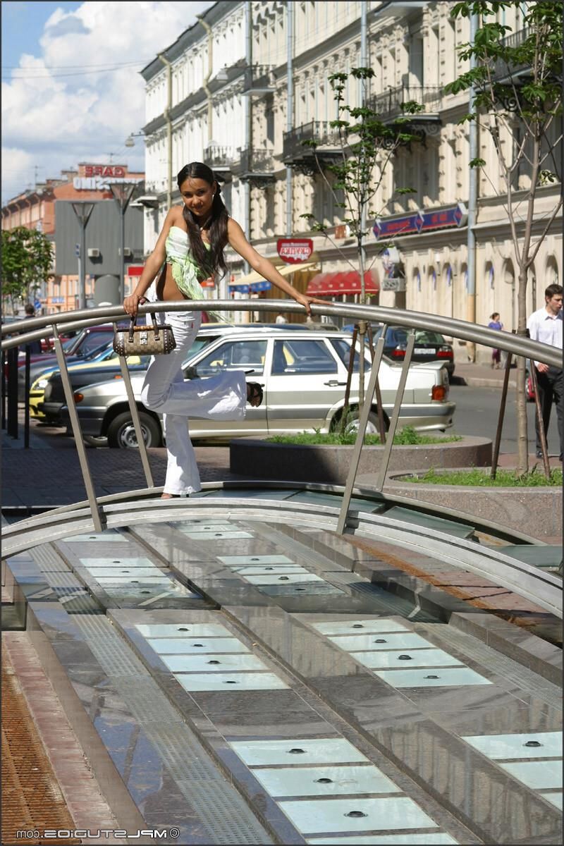 Kamilla / Lydia / Donita russian teen in crop top in public
