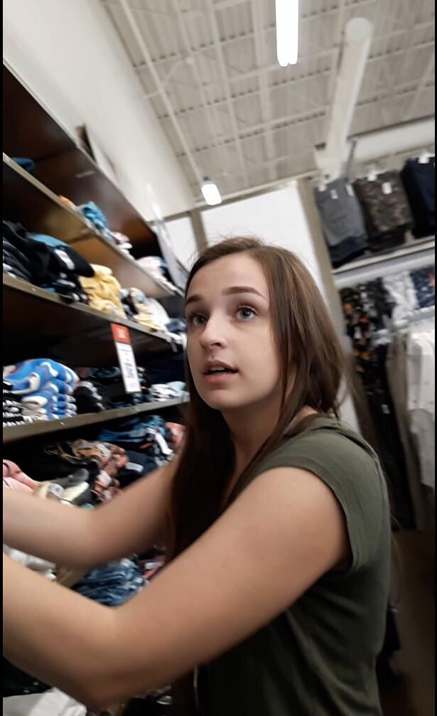 Teen in jeans at Old Navy
