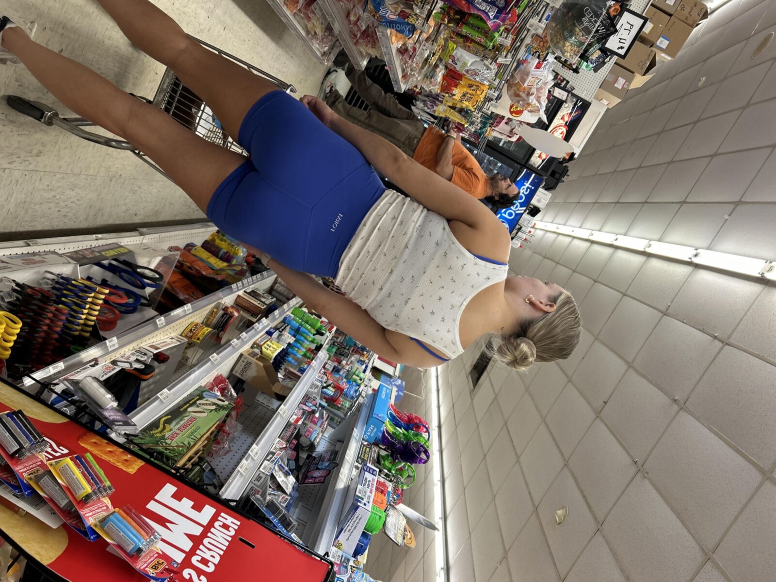 perfect teen hottie in blue spandex
