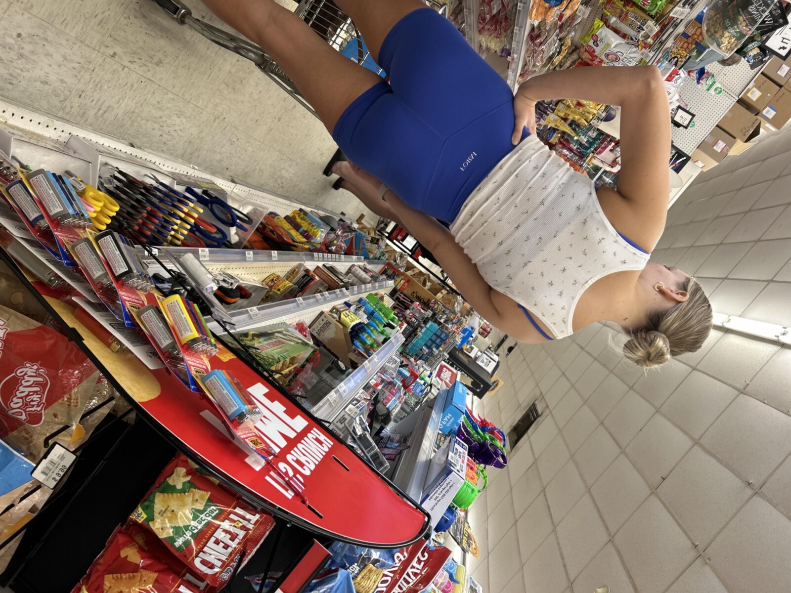 perfect teen hottie in blue spandex