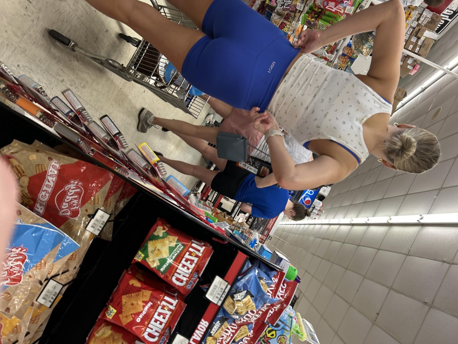 perfect teen hottie in blue spandex
