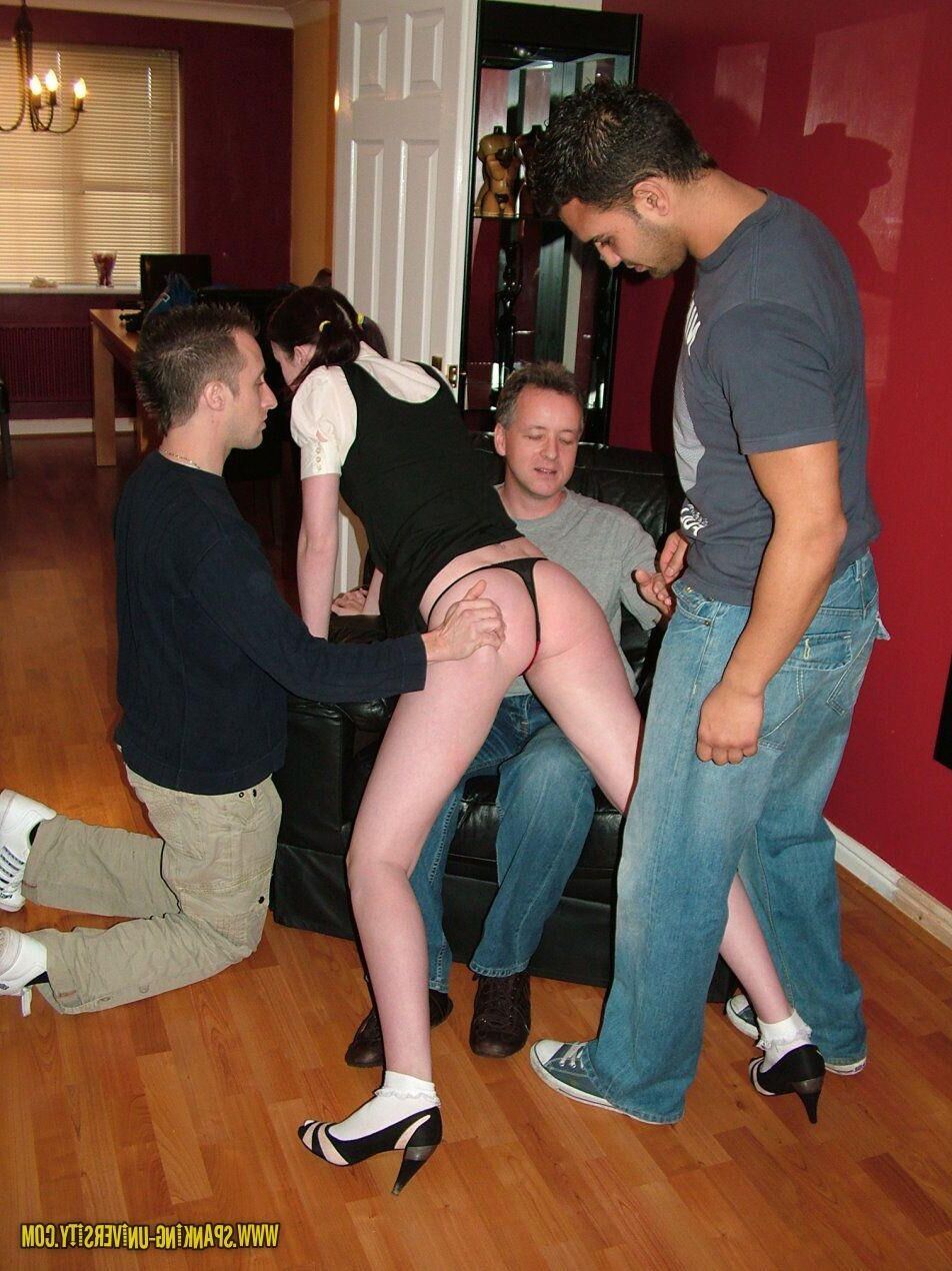 Spanking University three vs schoolgirl